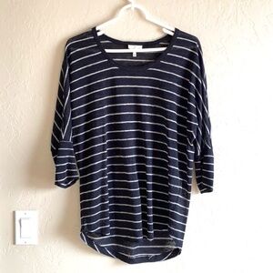 Joie striped black and light grey linen top